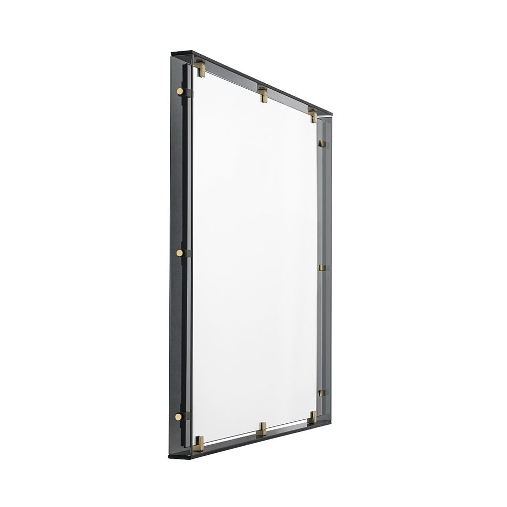Stylish medium Verona Mirror with contemporary brass details