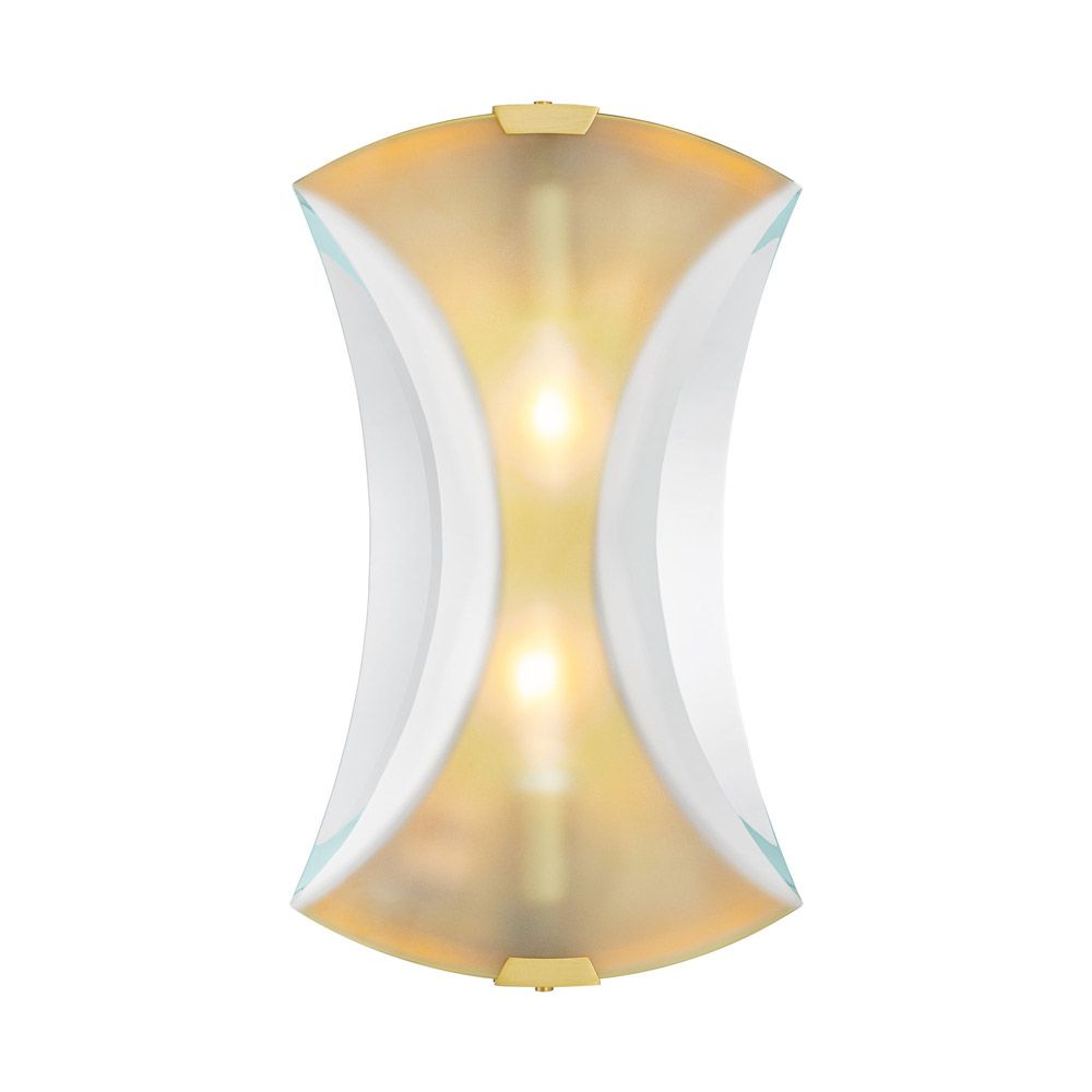 Gorgeous gold wall light with sweeping shape