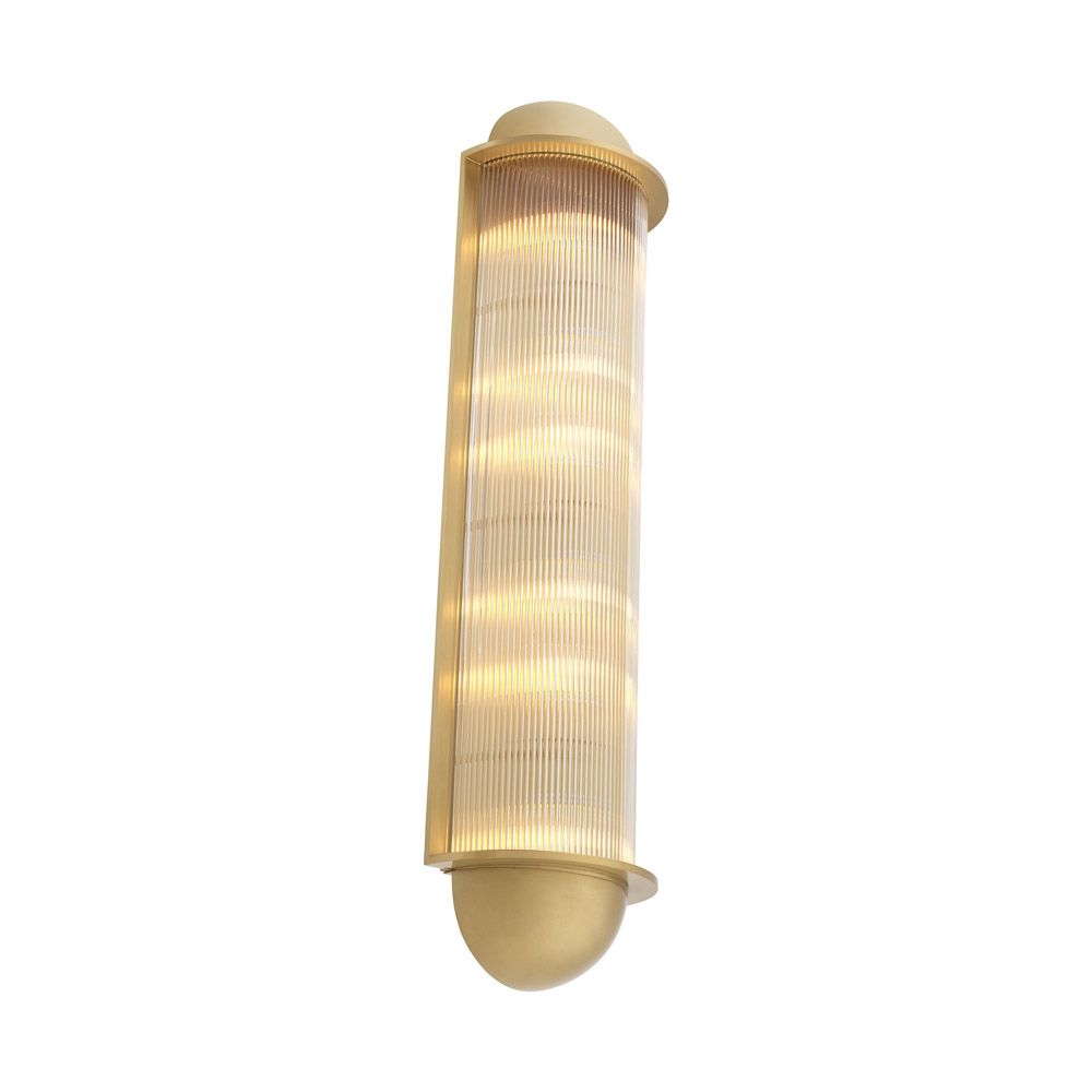 Glamorous wall lamp with chic brass and glass finish
