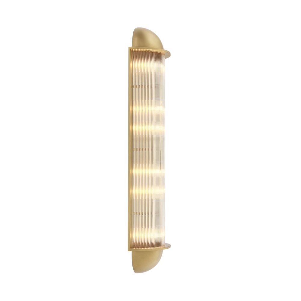 Glamorous wall lamp with chic brass and glass finish