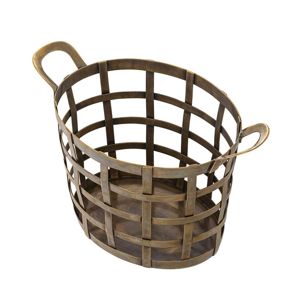 woven brass basket