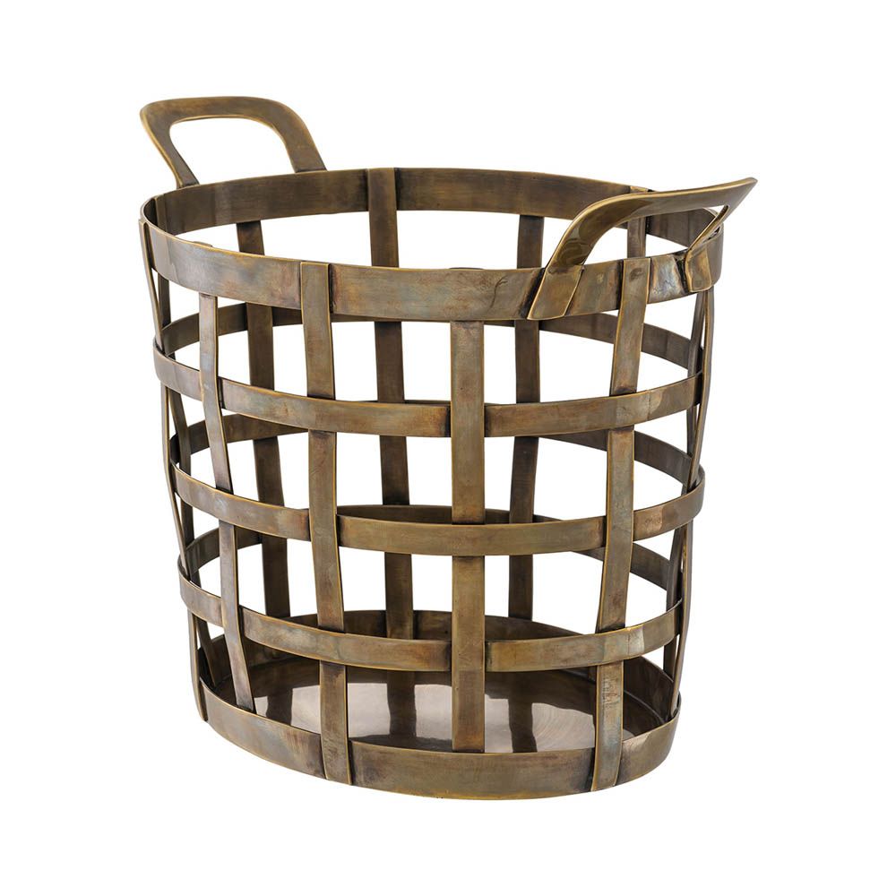 woven brass basket
