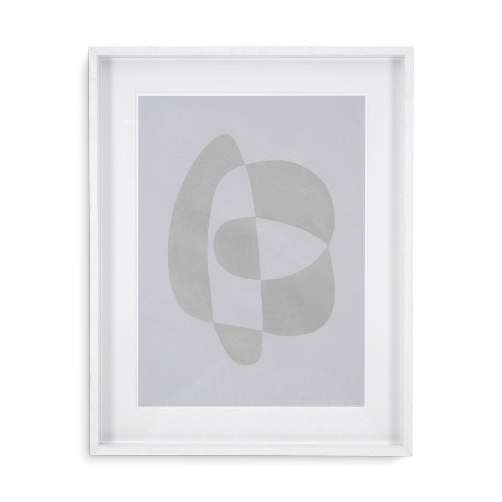 A stylish set of prints by Eichholtz featuring abstract curves with a grey and white finish 