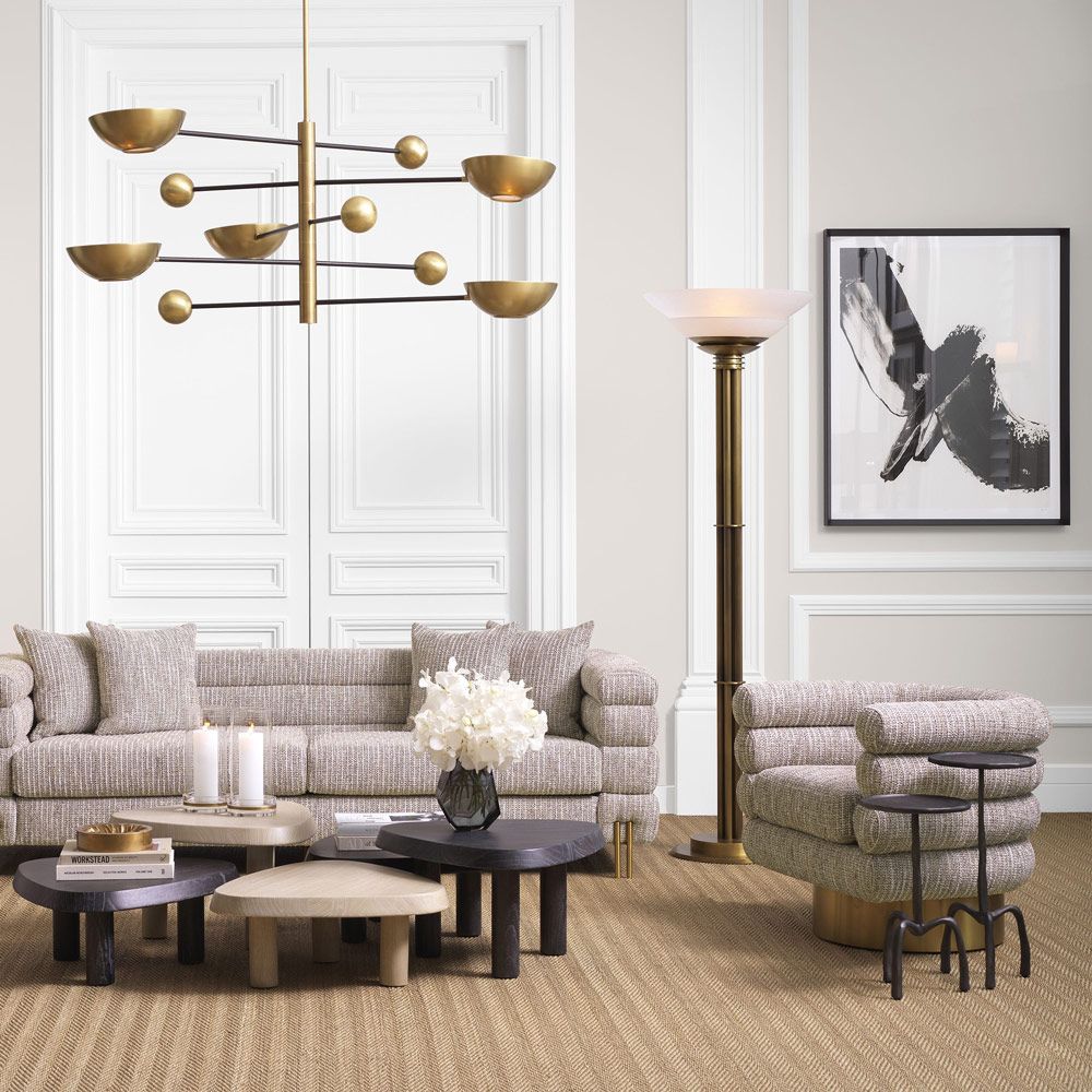 A luxury set of prints by Eichholtz which depict a bold, black illustration 