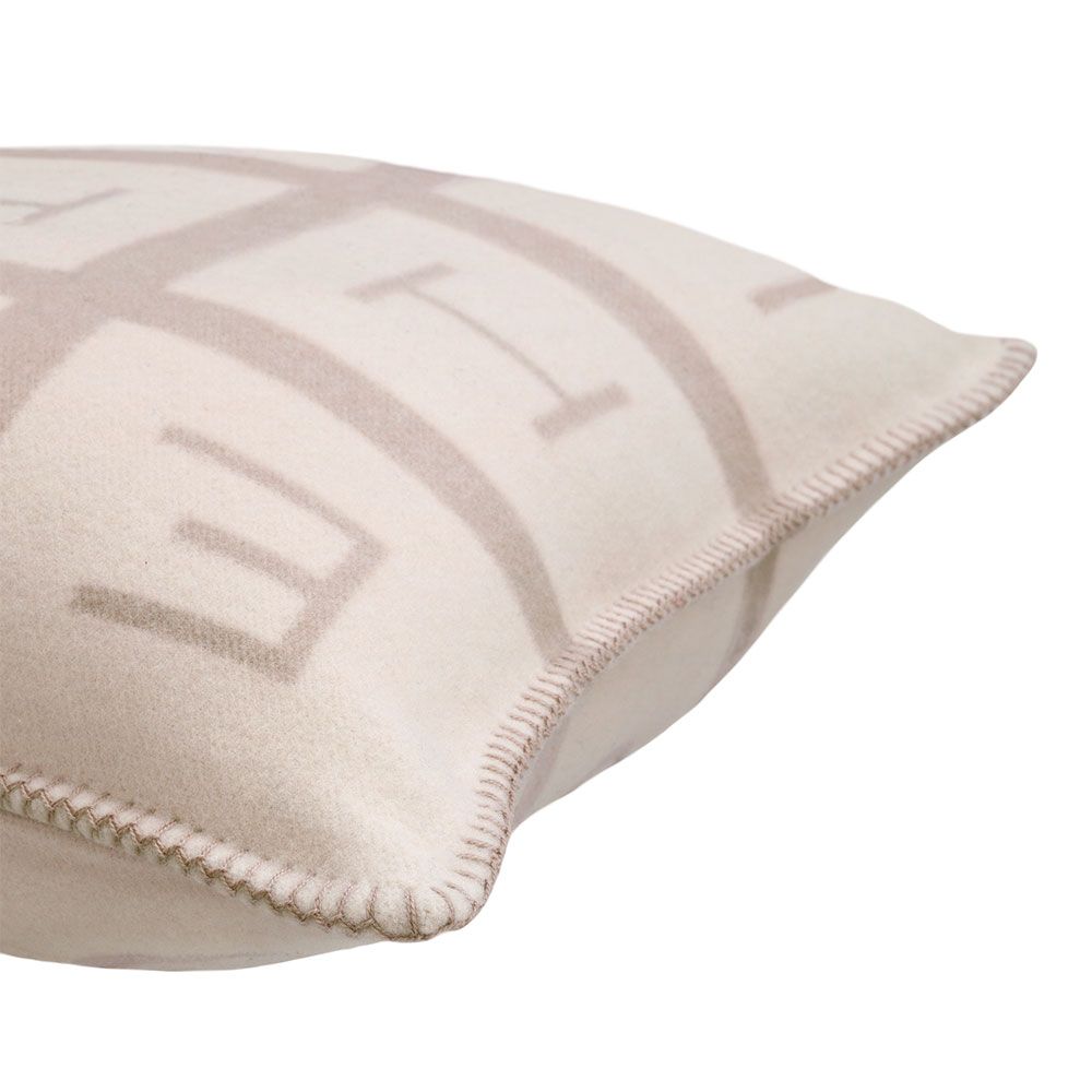 Elegant wool and cashmere Eichholtz cushion with neutral colour palette and stitching details