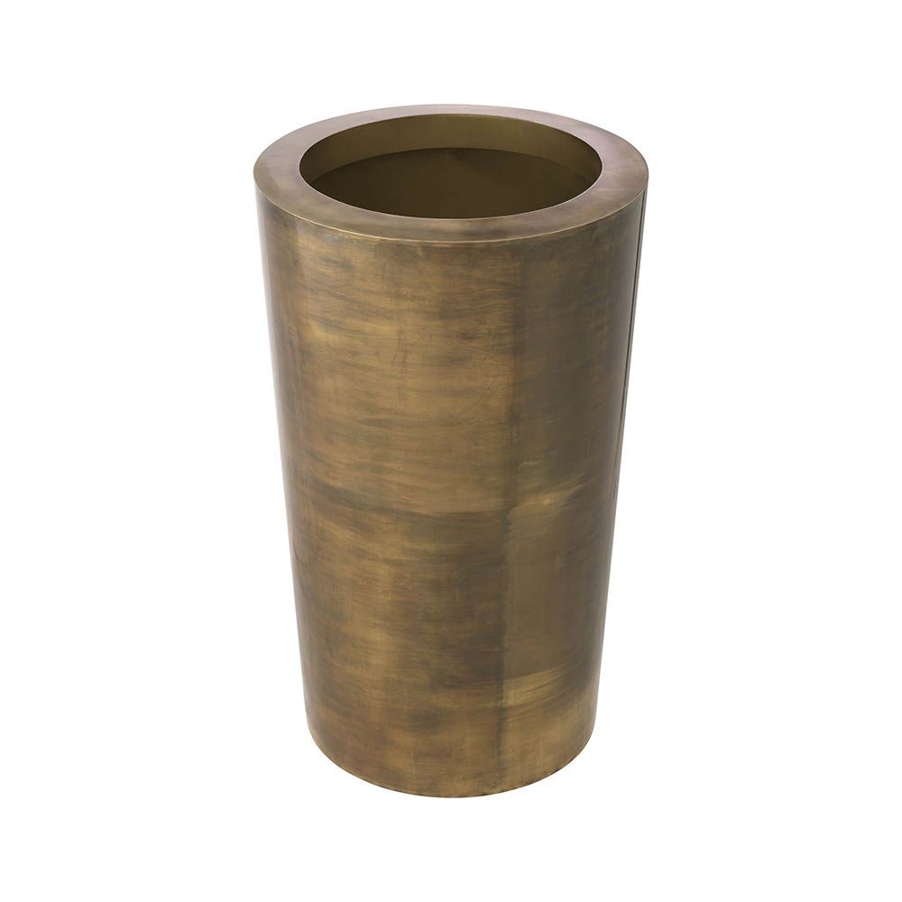 Glamorous, tall,  brass-effect planter