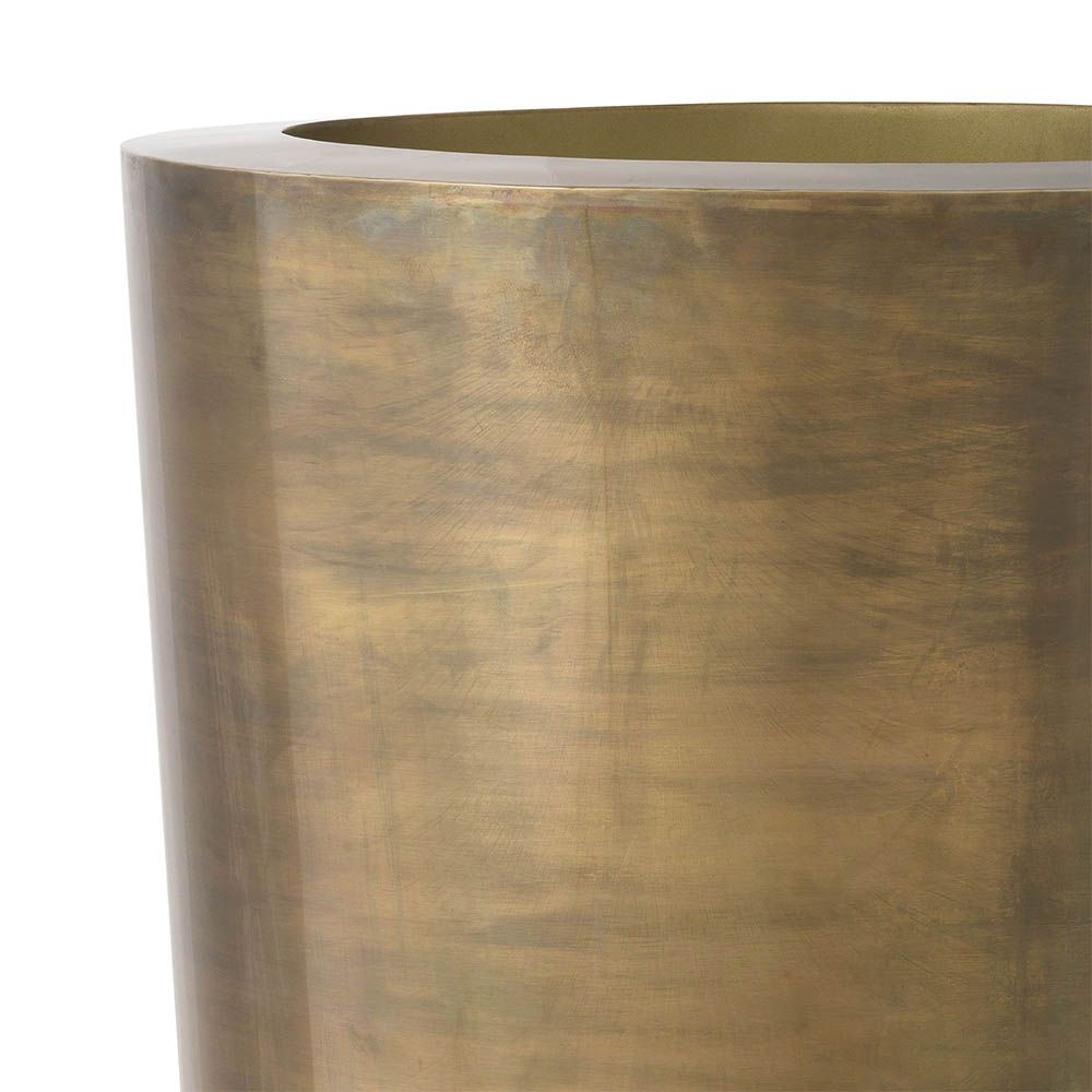 Glamorous, tall,  brass-effect planter