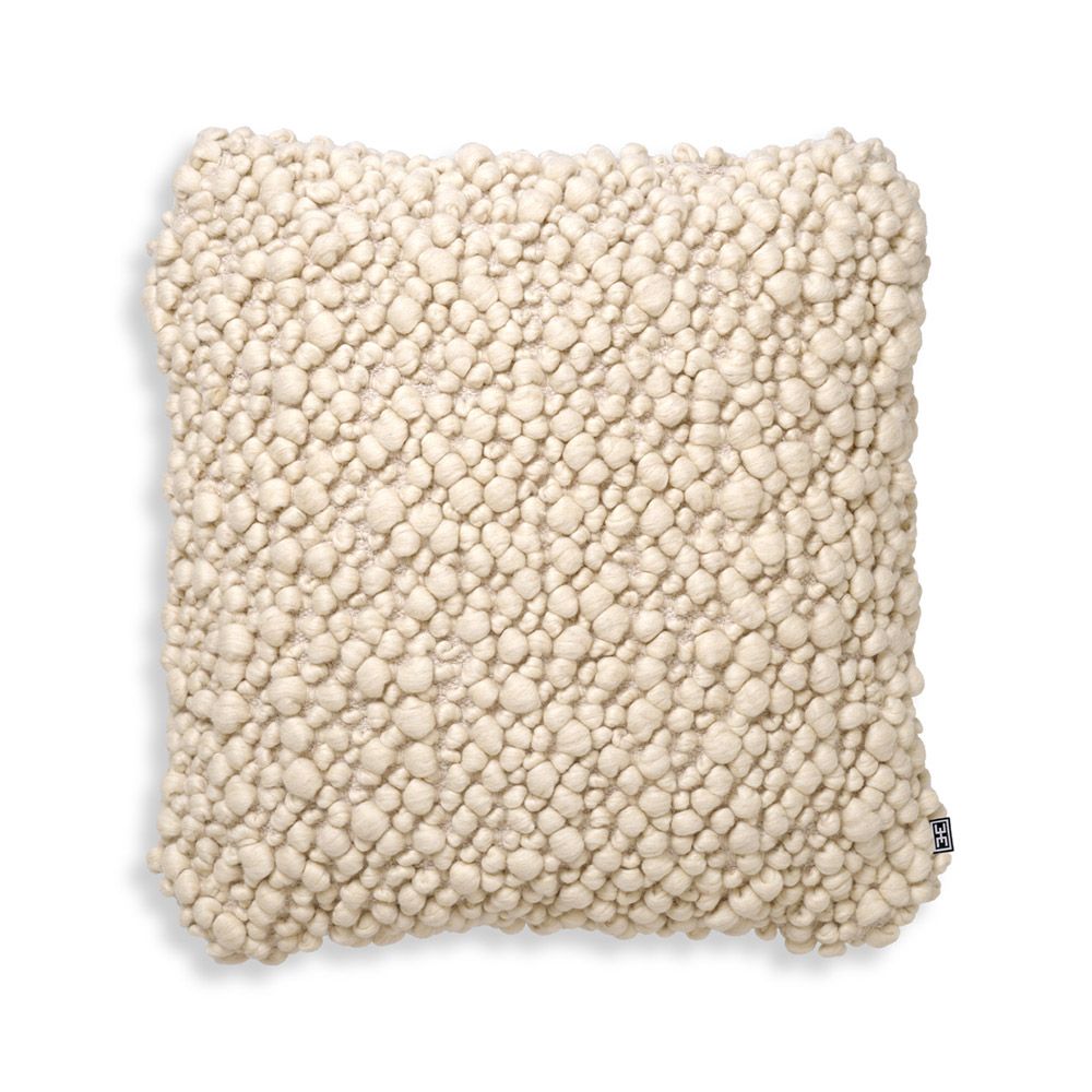 Chic, bobbled effect cushion in cream ivory colour