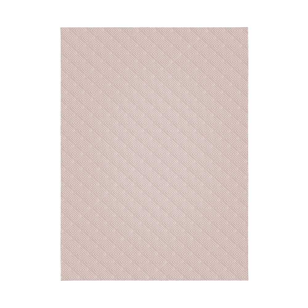 A mesmerising patterned outdoor rug in a beige finish