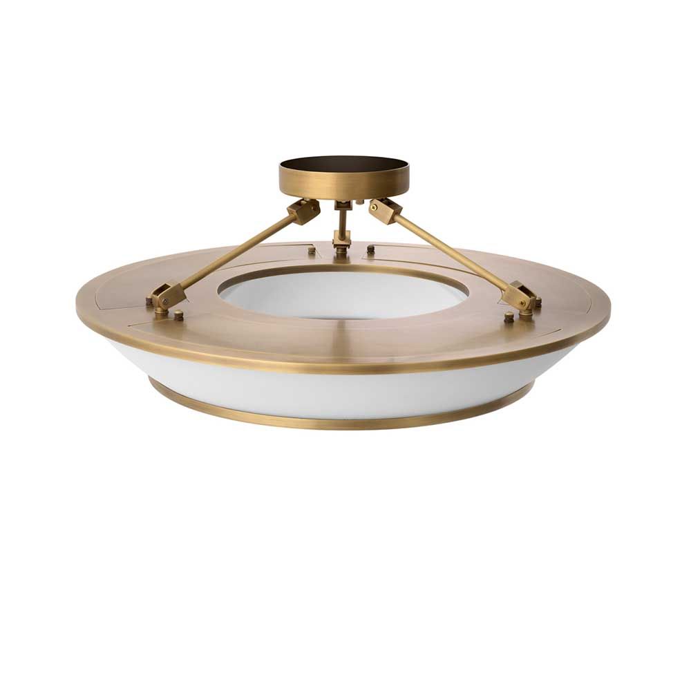glamorous brass ceiling light with translucent glass
