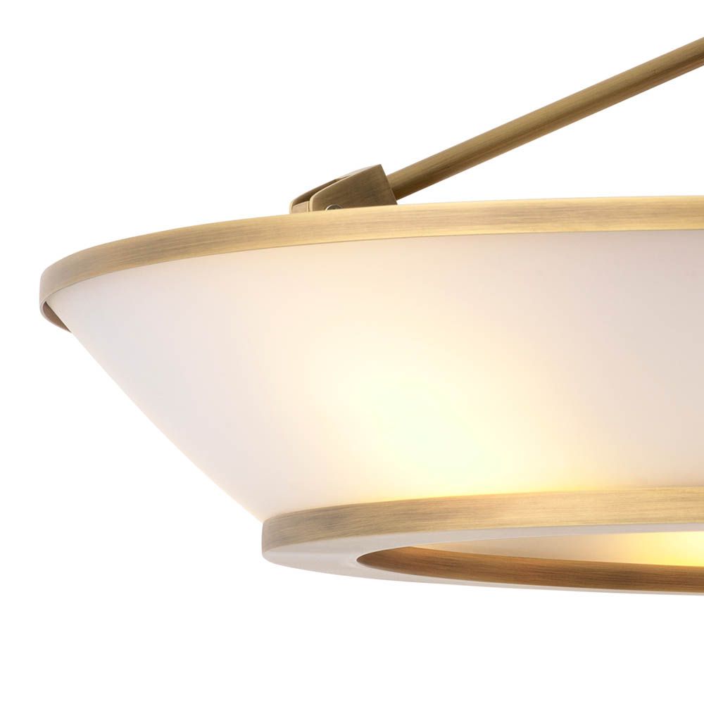 glamorous brass ceiling light with translucent glass