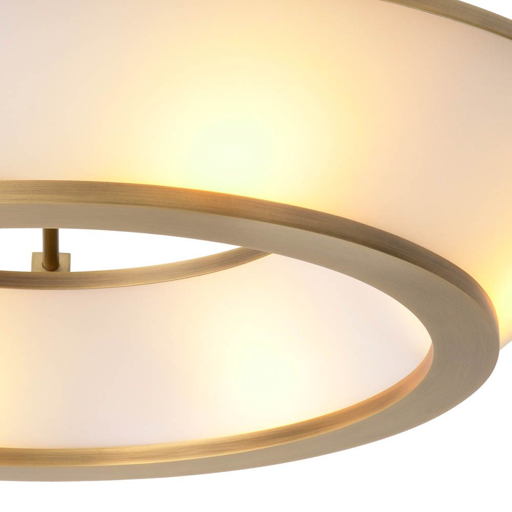 glamorous brass ceiling light with translucent glass