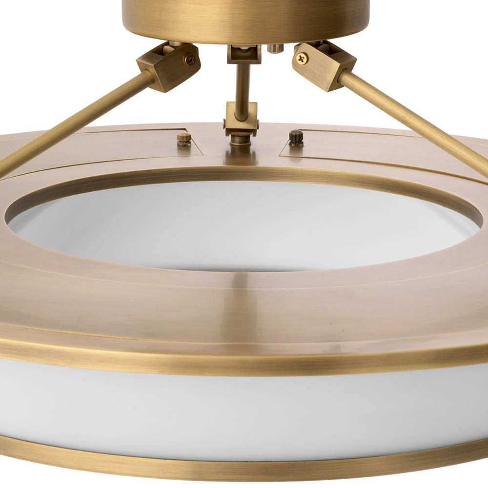 glamorous brass ceiling light with translucent glass
