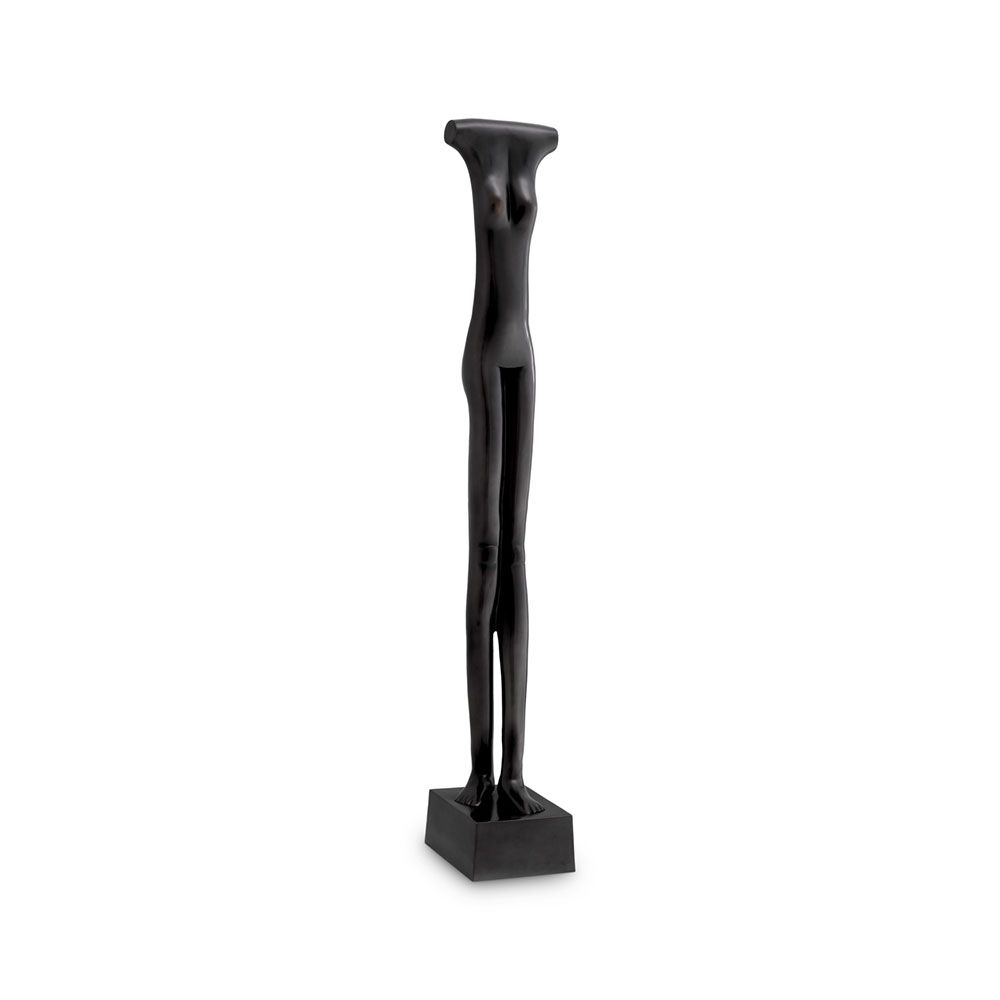 Tall headless figure in bronze finish