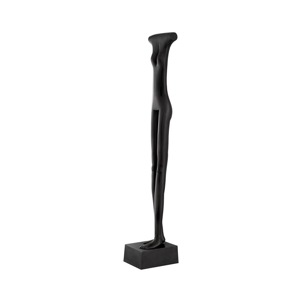 Tall headless figure in bronze finish