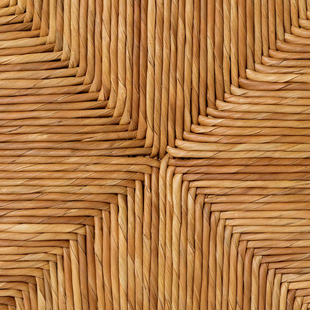 Black wooden planter with rattan