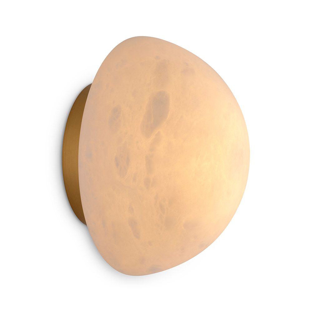 Enchanting alabaster wall light with brass base