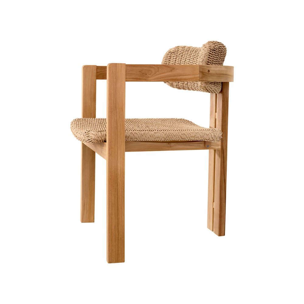 Woven outdoor dining chair in natural