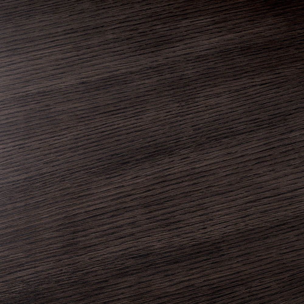 mocha oak veneered dining room table with a central supportive base