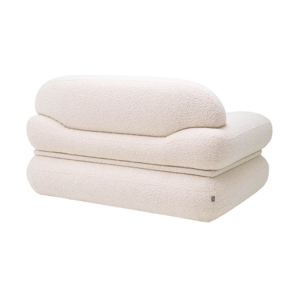 Plush, cloud-like armchair in boucle cream finish