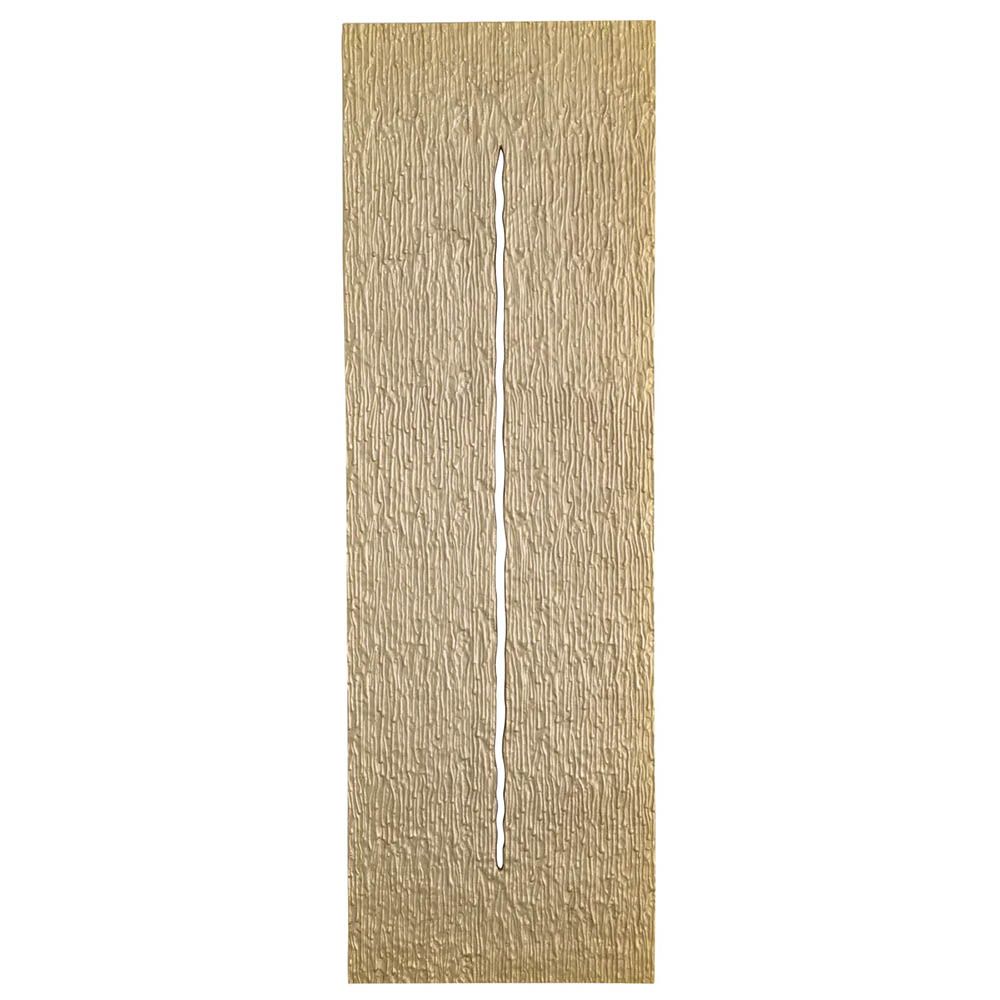 Mid-century Italian style wall object crafted from antiqued brass with groove detail