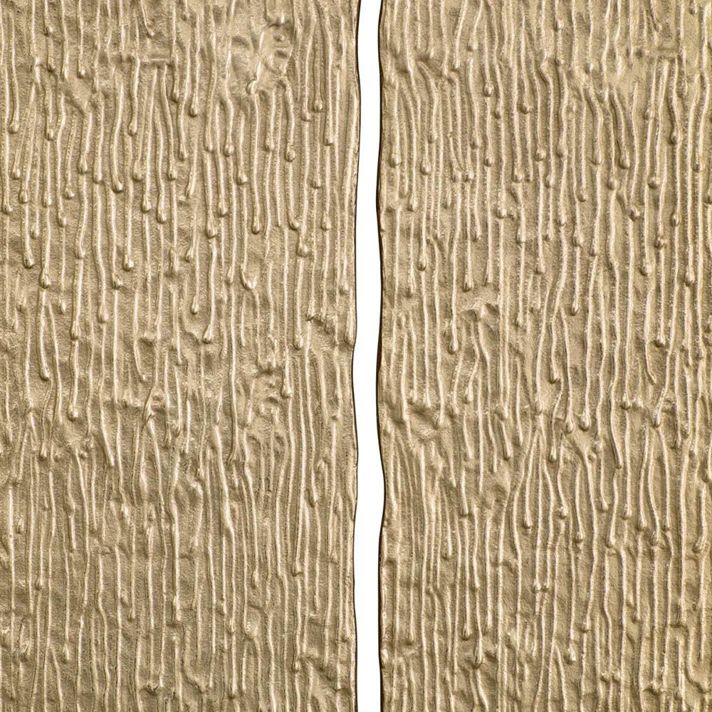 Mid-century Italian style wall object crafted from antiqued brass with groove detail