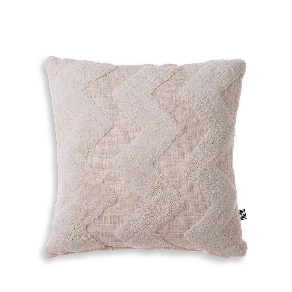 Chic cushion with zig-zag design in tufted cotton finish