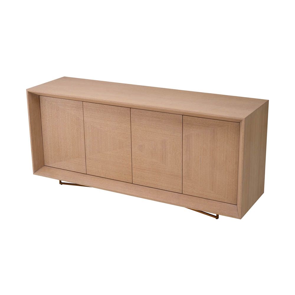 Large 4-door rectangular oak dresser 