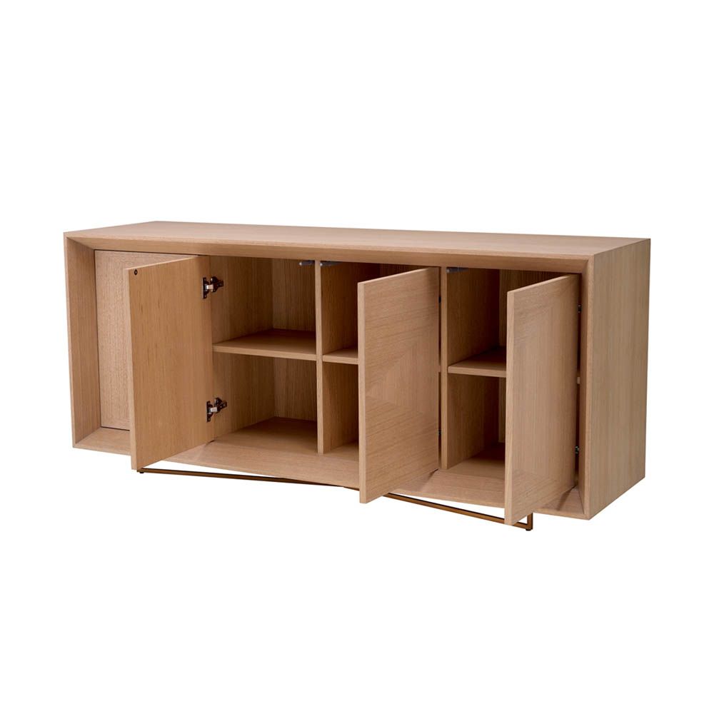 Large 4-door rectangular oak dresser 