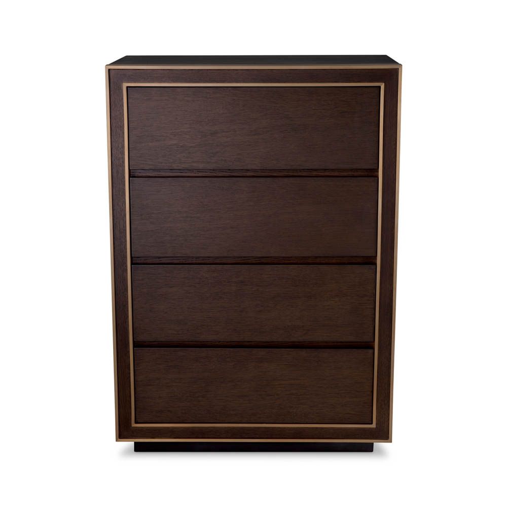 Brown oak veneer tall sideboard