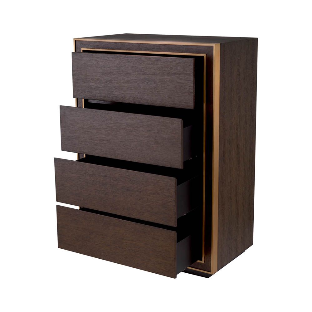 Brown oak veneer tall sideboard