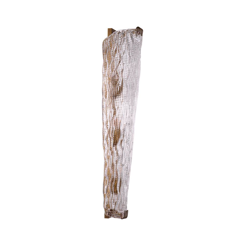 Glamorous brass wall lamp with textured glass shade