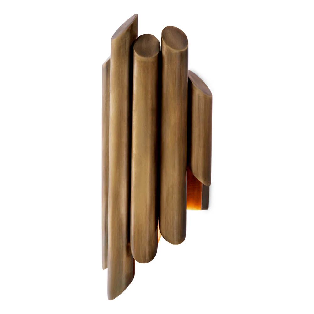 Gold pipe design wall light