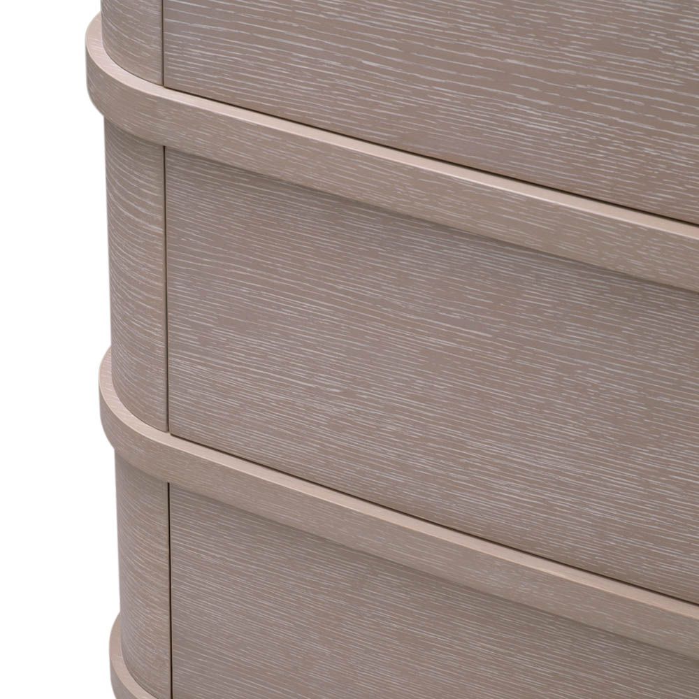 Washed oak chest of drawers with marble top