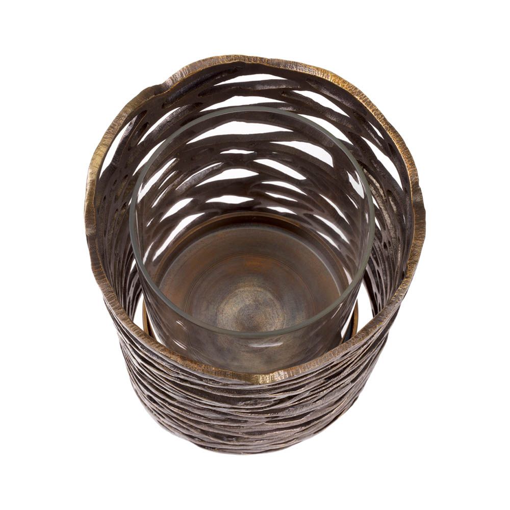 Small sophisticated hurricane with brass finish