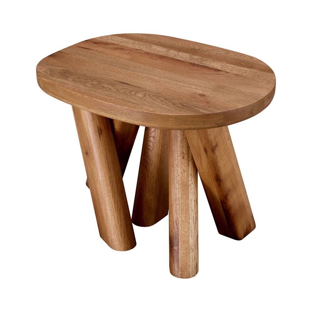 Illustrious oak table with overlapping legs and rounded edges