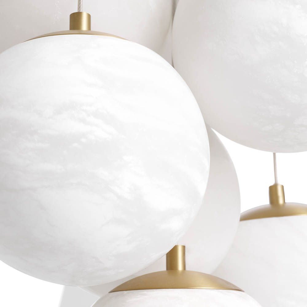 Glamorous suspended orb chandelier