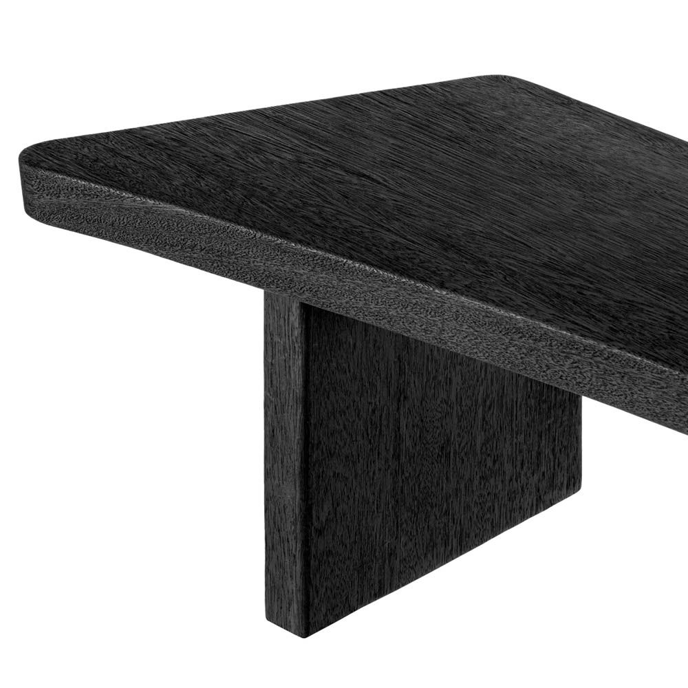 Tapered and narrow coffee table in black finish