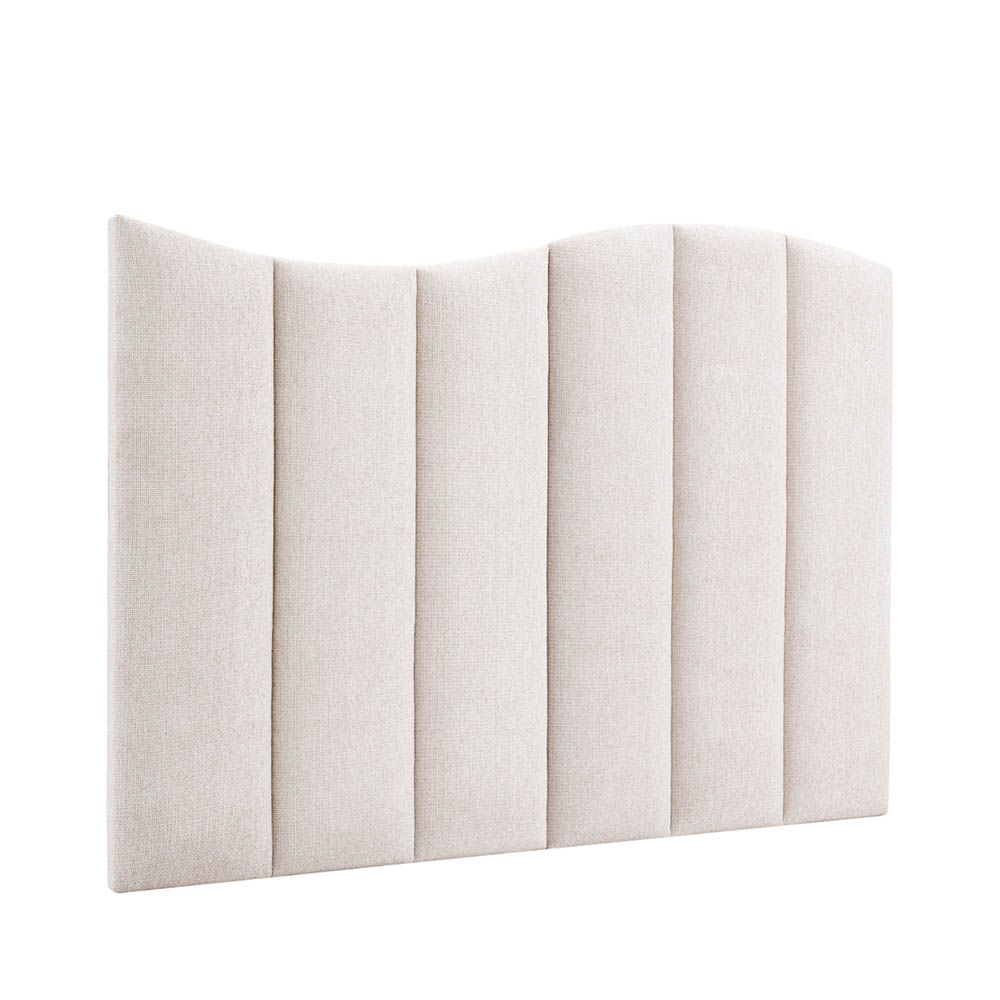 Off-white headboard with wave detail