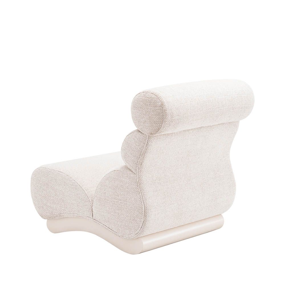Luxurious padded lounge chair with horizontal fluting