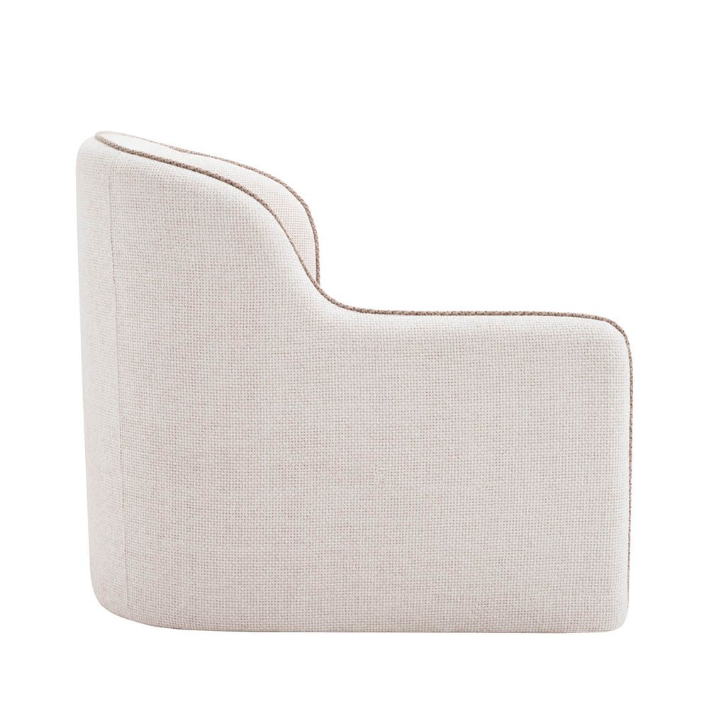 Elegant, sculptural chair with contrast piping detail
