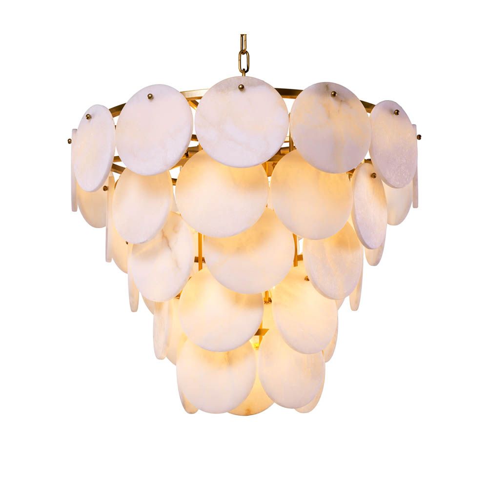 Stunning ceiling light with alabaster discs