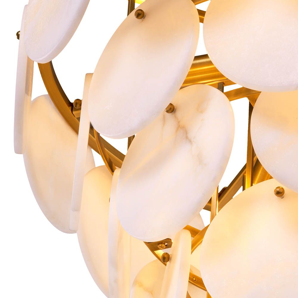 Stunning ceiling light with alabaster discs