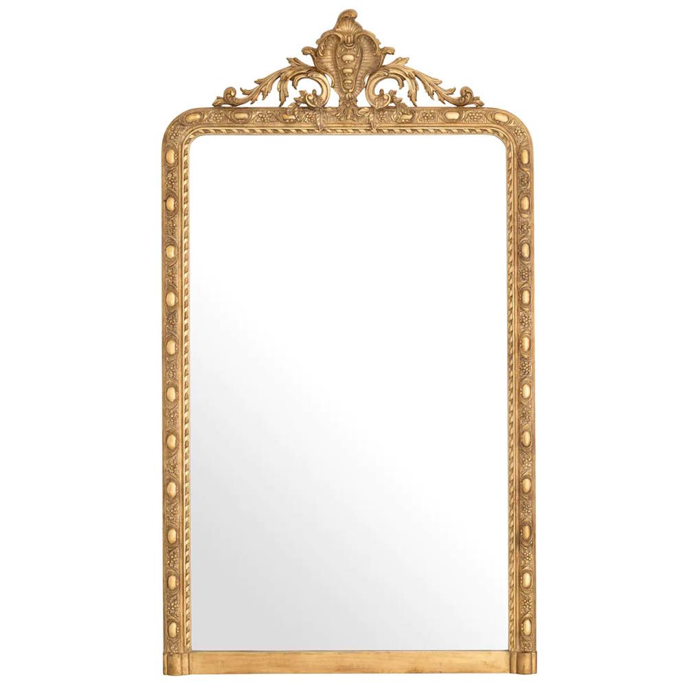 Hand-carved antique gold wall mirror