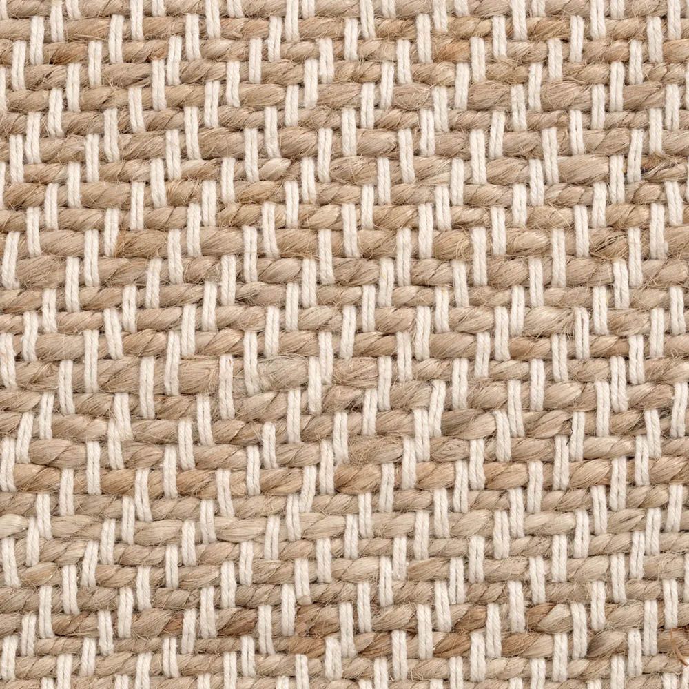 Hand-woven, natural jute pillow with fringes