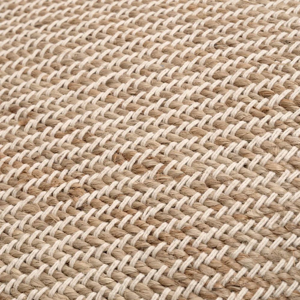 Hand-woven, natural jute pillow with fringes