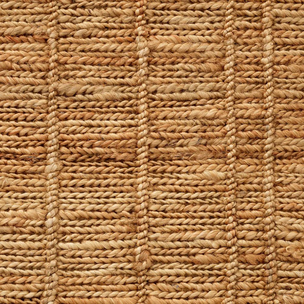 Large hand knotted rug with a flat weave from jute
