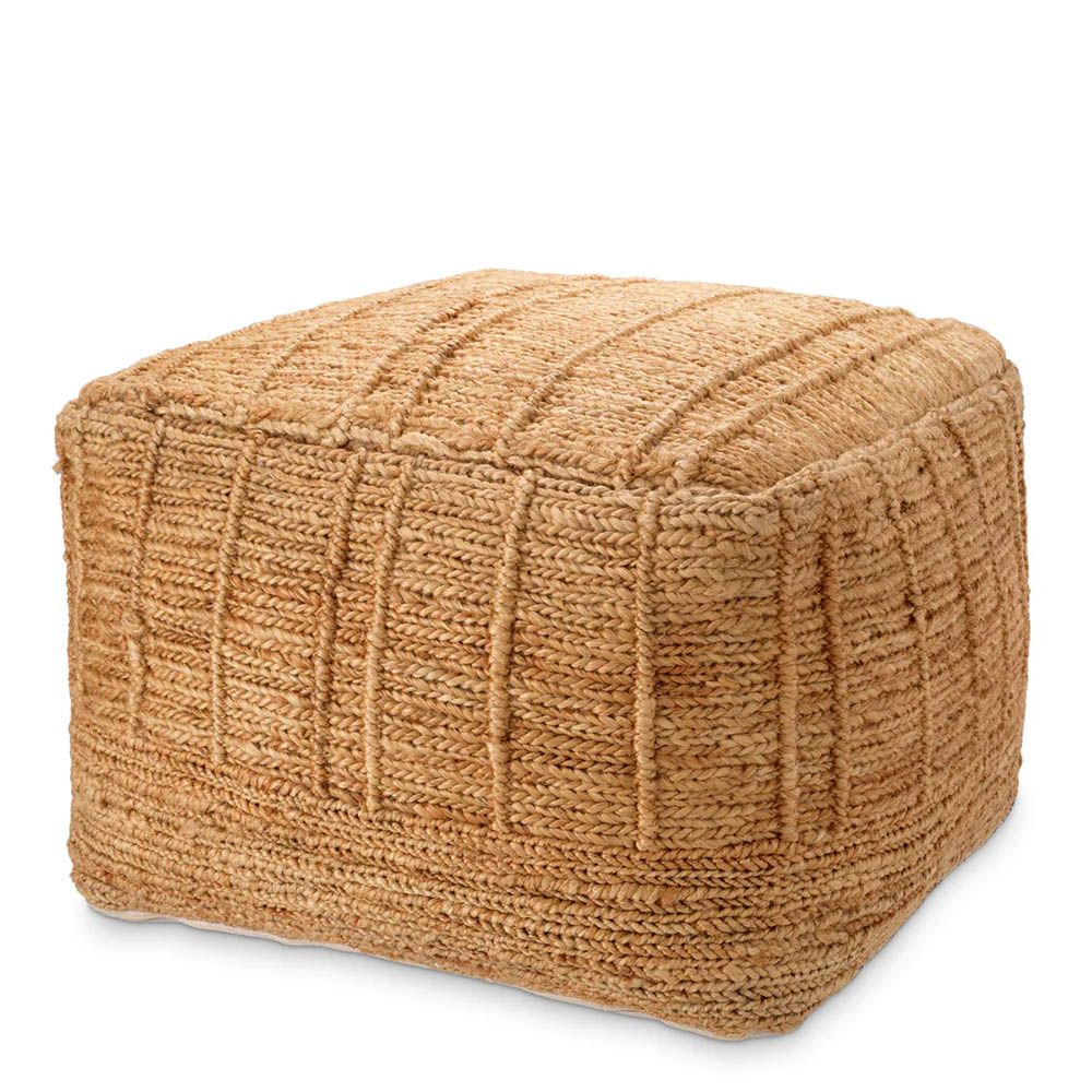 Hand-knotted natural jute stool