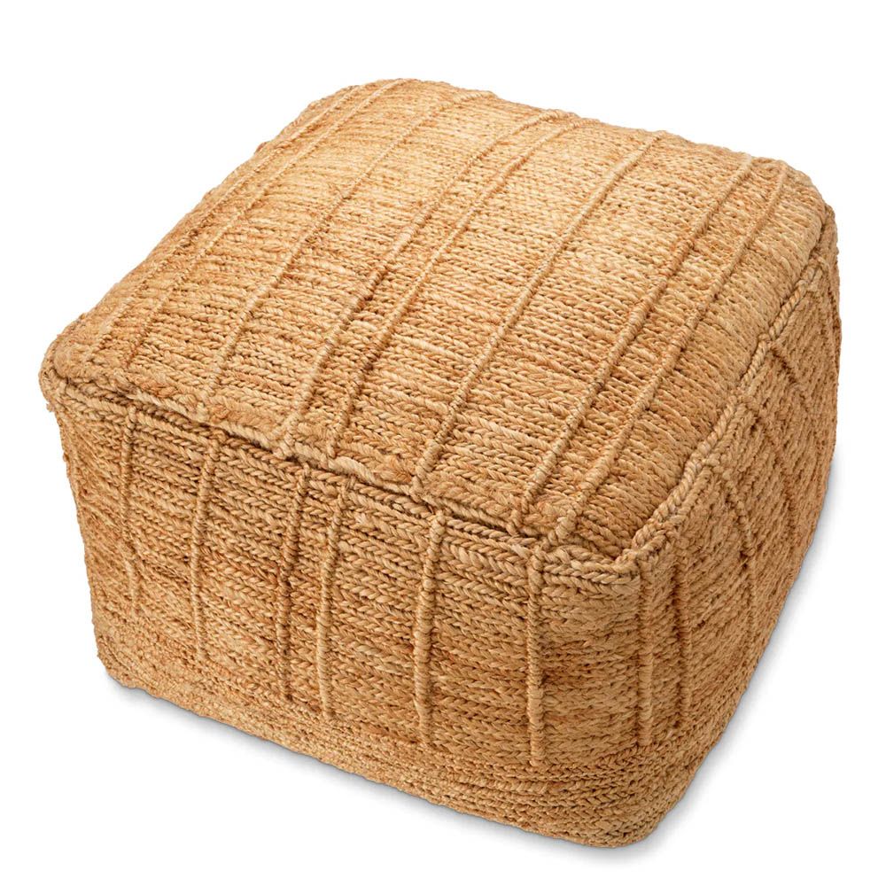 Hand-knotted natural jute stool