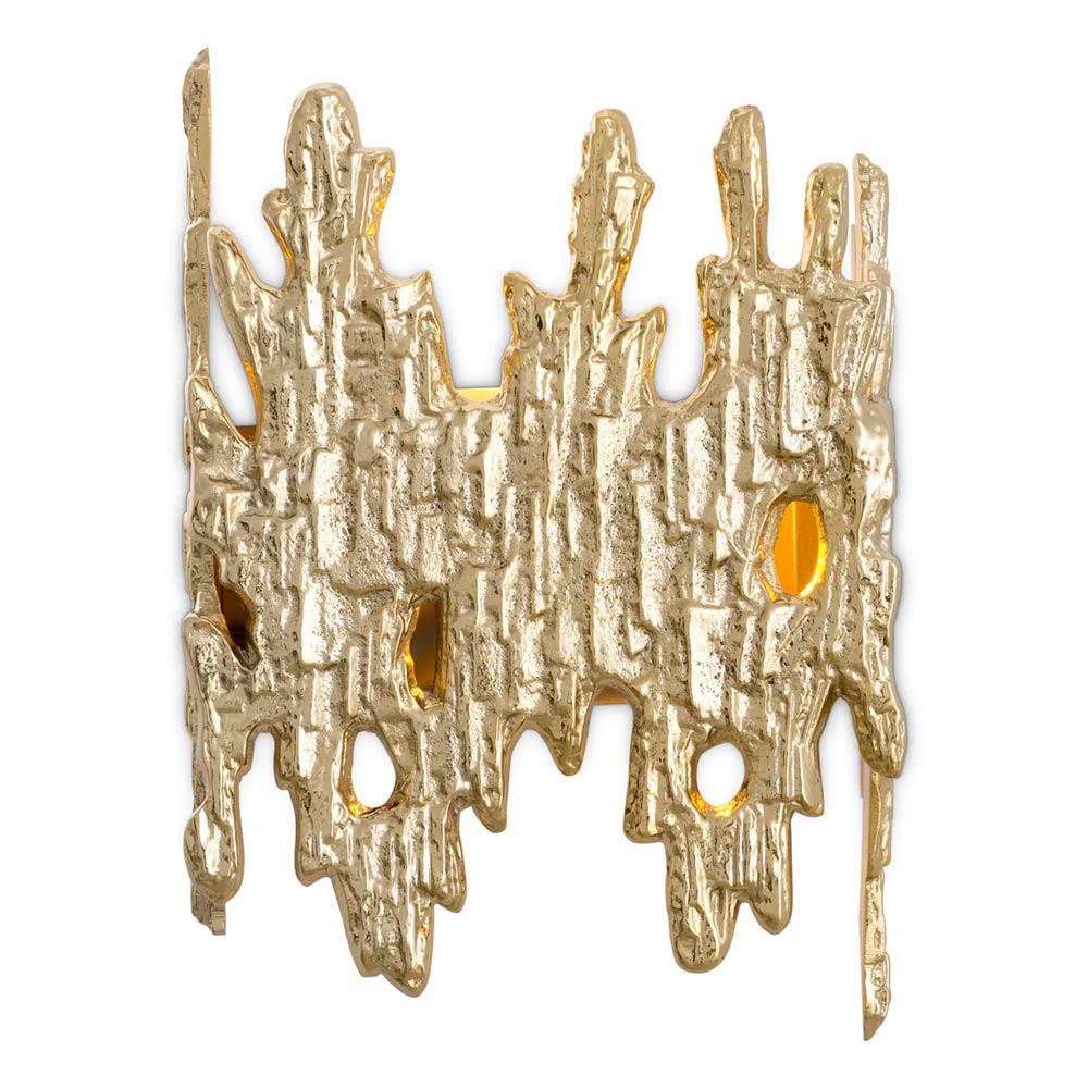 Drip effect wall light in shiny gold finish